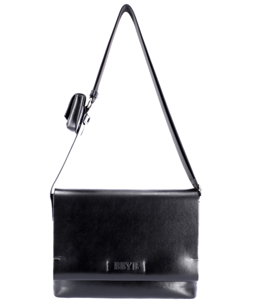 Unisex leather popular black flap messenger bag