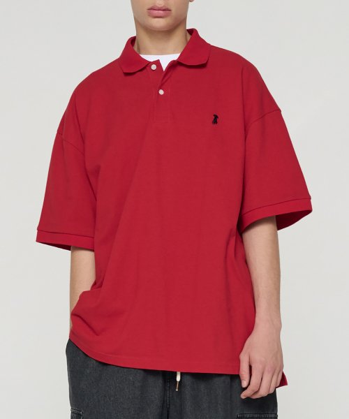 Футболка-поло пике giant fit (Red)