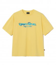 DOLPHIN LOGO GRAPHIC T-SHIRTS (LIGHT YELLOW) [LRRMCTA319M]