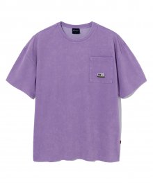 WASHING DENIM ROUND T-SHIRTS (PURPLE) [LRRMCTA361M]