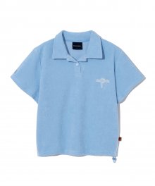 (W) COOL TERRY VACANCE COLLAR T-SHIRTS (BLUE SKY) [LRRMCTC327M]