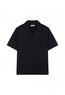 [23SS] LJS41195 블랙 세미오버핏 반팔 카라 티셔츠
