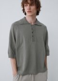 Fresh cotton hand stitch collar pullover_Eucalyptus