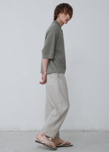 Organic cotton oval silhouette pants_Stone