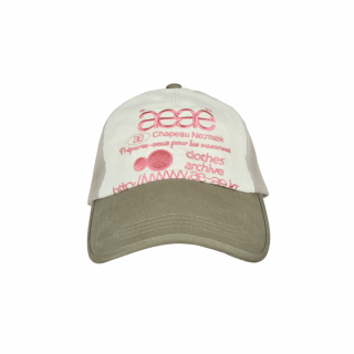 에이이에이이(AEAE) WEB LOGO MESH CAP [OLIVE/BEIGE]