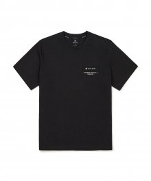 S23MMFTS24 퀵드라이 우븐 레터링 반팔 티셔츠 Black