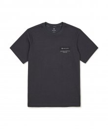 S23MMFTS24 퀵드라이 우븐 레터링 반팔 티셔츠 Charcoal