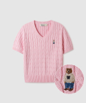 후아유(WHO.A.U) Steve V-neck Short Sleeve Sweater / WHKAE2402F