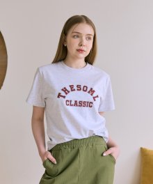 클래식 레귤러핏 반팔 티셔츠 (화이트 멜란지)