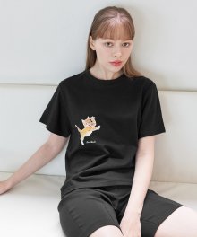 치즈고양이 레귤러핏 반팔 티셔츠 (블랙)
