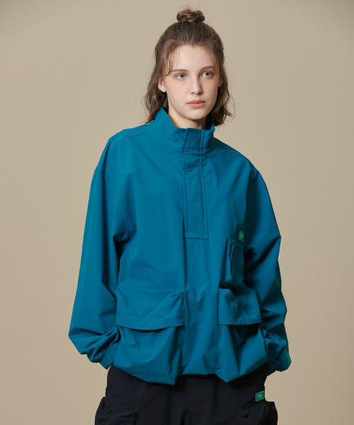 Анорак с накладными карманами_Teal Green