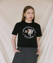 캣트리오 반팔 티셔츠 (블랙)