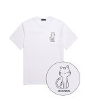 밴웍스(VANNWORKS) 고양이 반팔 티셔츠 (VS0026) 화이트_블랙