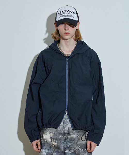 아이돈워너셀(idontwannasell) DOLPHIN SEERSUCKER HOOD JUMPER NAVY