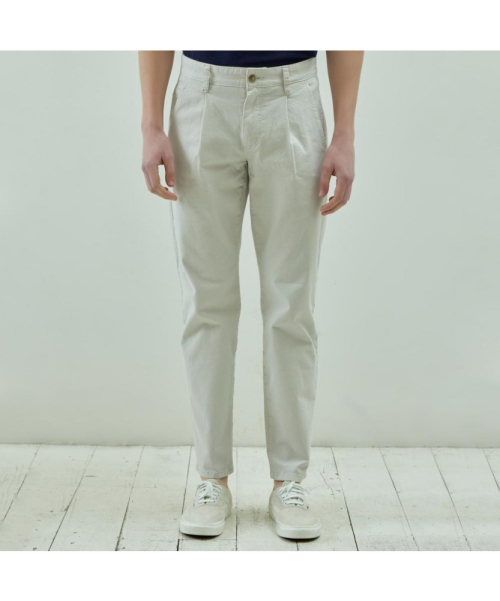 Брюки Garment Dye с одной складкой Tapered Fit White