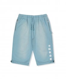 Y.E.S Native Symbol Carpenter Sweat Shorts Light Blue