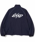 Nylon Tribal Logo Windbreaker Jacket - Navy