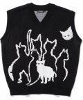 Kitten Knit Vest - Black