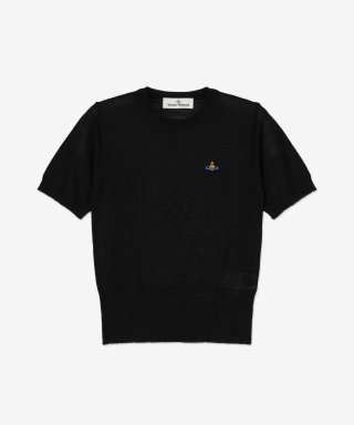 비비안 웨스트우드(VIVIENNE WESTWOOD) 여성 베아 반소매 니트 - 블랙 / 18030020Y000QN401