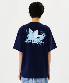 WATER WAVE ANGEL T-SHIRT - NAVY