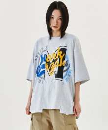 OVERSIZED CUTTING COLLAGE T-SHIRT - L/GREY