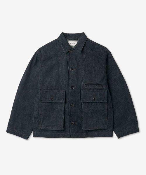 MUSINSA | LEMAIRE Boxy denim jacket - Indigo / OW306LD068BL760