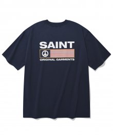 SP 피스 로고 티셔츠-네이비