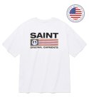 세인트페인(SAINTPAIN) SP 피스 로고 티셔츠-화이트