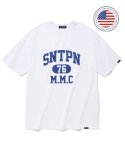 세인트페인(SAINTPAIN) SP SNTPN 로고 티셔츠-화이트 블루