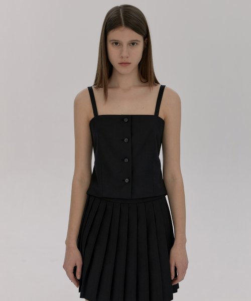 CUT- OUT VEST[ BLACK]