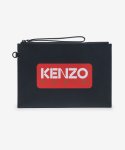 겐조(KENZO) 공용 라지 파리 레더 클러치 - 블랙 / FD55PM822L4199