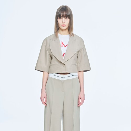 MIO CROP JACKET FOG KHAKI