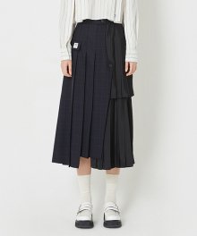 [여성] Mix Pleated Long Skirt_R0KAS23102BKX