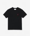 남성 스몰 하트 로고 반소매 티셔츠 - 블랙 / BFUTS001724001