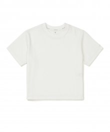 S23MWFTS77 퀵드라이 우먼스 세미크롭 반팔 티셔츠 Off White