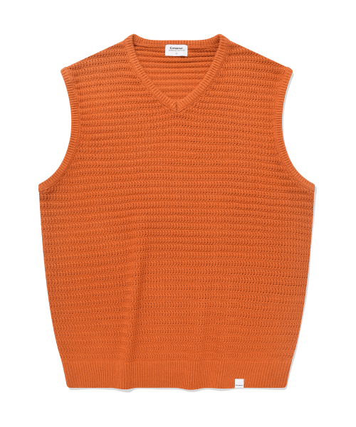 Вязаный жилет с V-вырезом orange