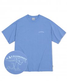 오버핏 서프 도지 티셔츠-블루