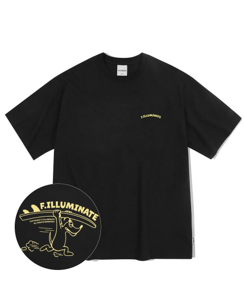 MUSINSA | フィルミネイト Overfit Surf Dodge T-Shirt - Black