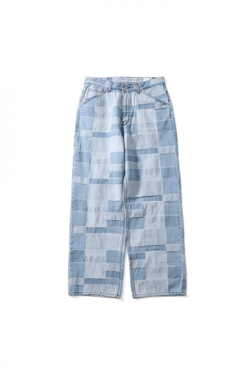 Blueborn Wide Pattern Denim Pants Light Blue
