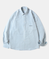Island Oxford Stripe Shirt S86 - Sky