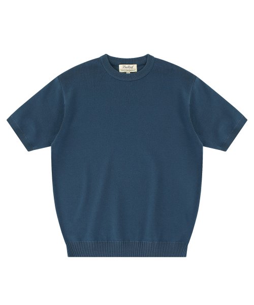 Essential knit round neck (Marine blue)