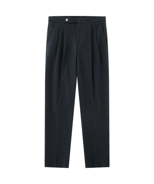 Essential seersucker 2Pleats Easy chino( Navy)