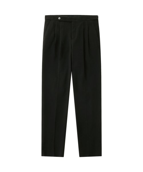 Essential seersucker 2Pleats Easy chino( Black)