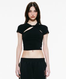 Backless Cut-Out Tee Black