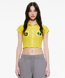 Applique Sheer Shirt Yellow