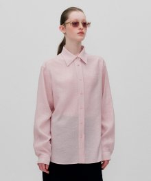 LONG SLEEVES PLEATS SHIRTS PALE PINK