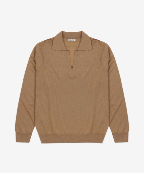 MUSINSA | AURALEE Super Fine Cashmere Silk Polo Knitwear - Camel /  A23SP02SCCAMEL