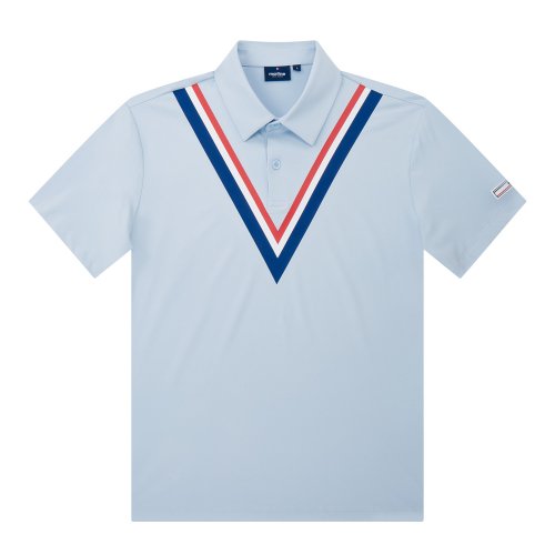 V- Neck Point Polo Shirts_S/ Blue( Men)