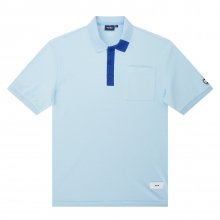 Unbalance Collar Polo Shirts_S/Blue (Men)