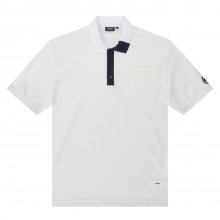 Unbalance Collar Polo Shirts_White (Men)